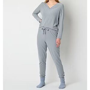 NWT Women's Large Gray Jaclyn Intimates Three Piece Pajama/Lounge Set